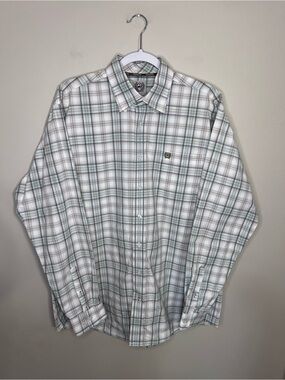 Cinch Men’s Mint Plaid Button Down Western Shirt size Medium